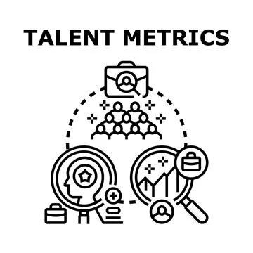 Talent metrics measuring employee performance and skills Stock Illustration