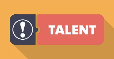 Talent on Orange Background in Flat Design. Stock Illustration