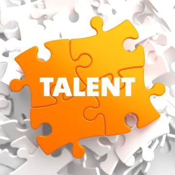 Talent on Orange Puzzle. Stock Illustration