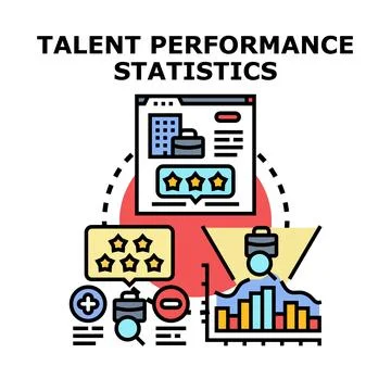 Talent performance statistics analyzing business achievements and skills Stock Illustration
