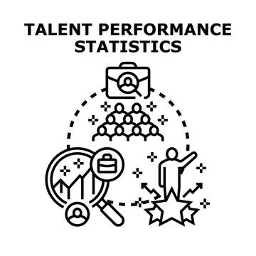 Talent performance statistics measuring employee growth data Stock Illustration