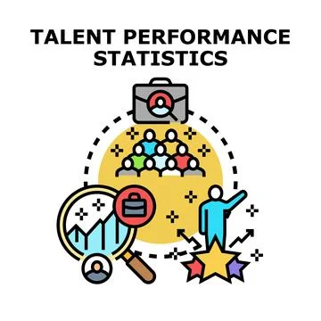Talent performance statistics measuring employee growth data Stockillustratie