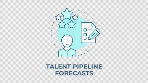 Talent pipeline forecasts blue concept icon animation Stock Footage 344176797