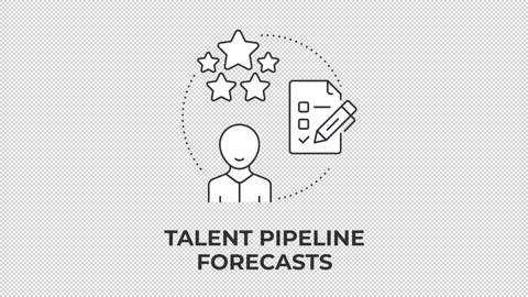 Talent pipeline forecasts line concept icon animation Stock Footage 340576587