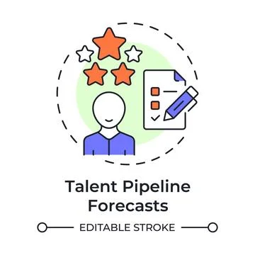 Talent pipeline forecasts multi color concept icon Illustrazione stock