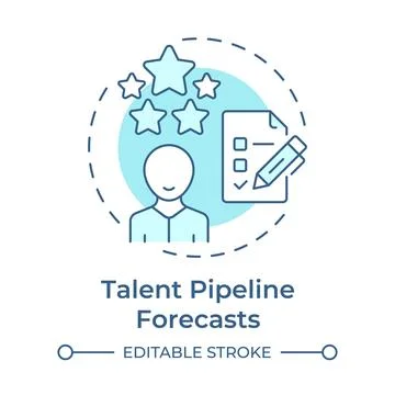 Talent pipeline forecasts soft blue concept icon Stock Illustration