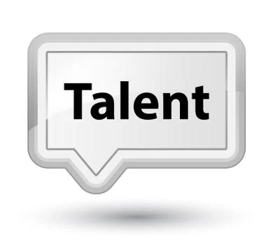 Talent prime white banner button Stock Illustration