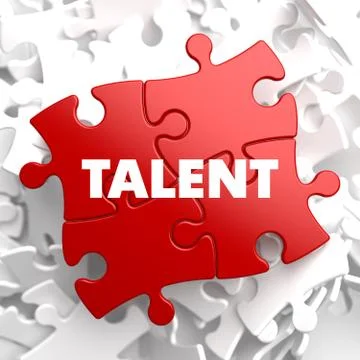 Talent on Red Puzzle. Stock Illustration