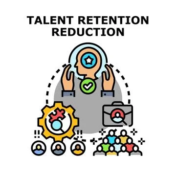 Talent retention reduction process business strategy Stock Illustration