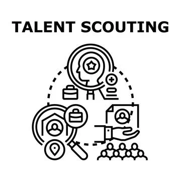 Talent scouting finding skilled employees for business Stock Illustration