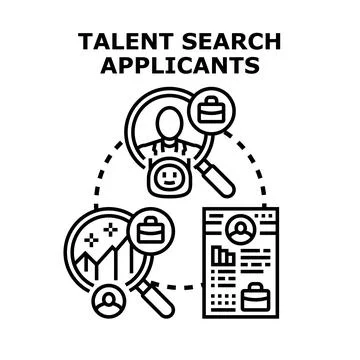 Talent search applicants finding new candidate Stock Illustration
