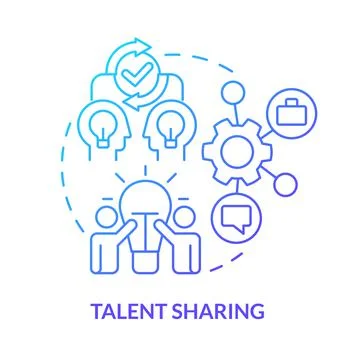 Talent sharing blue gradient concept icon Stock Illustration