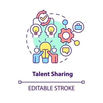 Talent sharing concept icon Stock Illustration