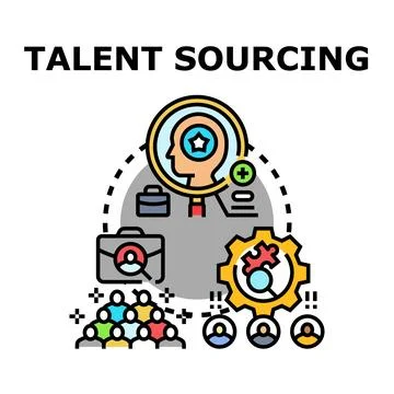 Talent sourcing concept finding skilled employees strategy Stock Illustration