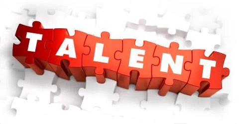Talent - Text on Red Puzzles Stock Illustration