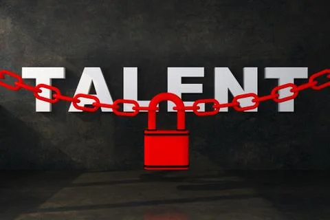 Talent word lock concept Stock Illustration