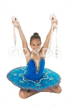 Talented ballet dancer. Kid dress ballet skirt white background isolated. Child Stock Photos