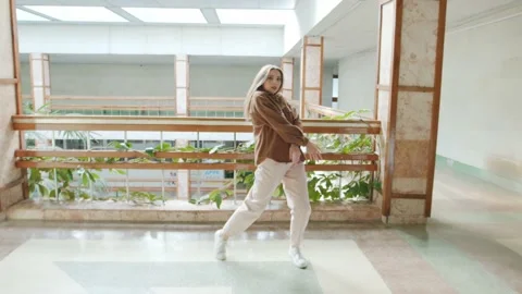 Talented Lady Is Dancing Alone Stock Footage 165334611