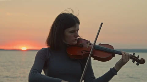 Talented Lady Is Playing Violin Stock Footage 164892399