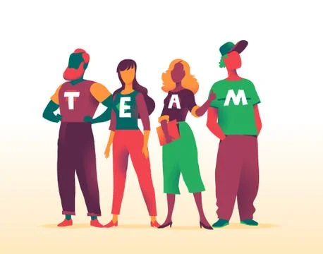 The talented team of professionalls for the startup Stockillustratie