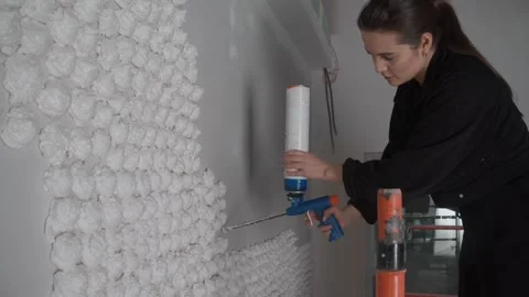 A talented young construction worker created a beautiful and unique pattern on Stock Footage 293733731
