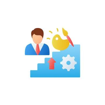 Talents development flat icon Stock Illustration