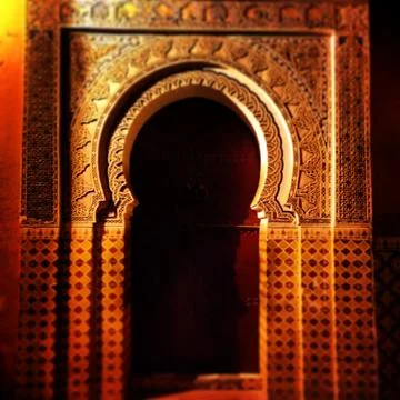 Tales of a Gate. Le Souk by Night. Marrakech Stock Photos