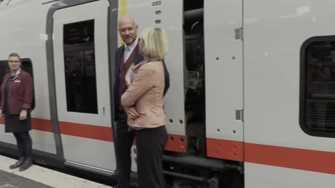 Talgo begins a new phase in Germany with ICE L train, Berlín, DE - 17 Oct 2025 Stock Footage 319337484