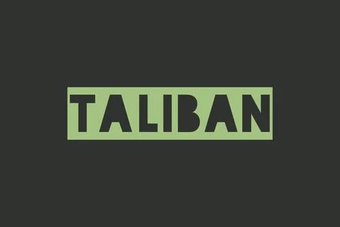 Taliban typography negative space text. Stock Illustration