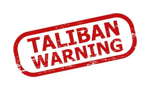 TALIBAN WARNING Red Rounded Rectangle Unclean Badge Illustrazione stock