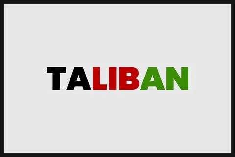 Taliban word typography vector design.  Afghanistan flag concept Stock Illustration