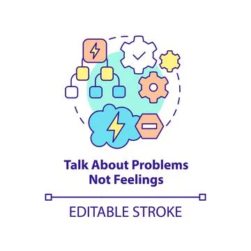 Talk about problems not feelings concept icon Illustrazione stock