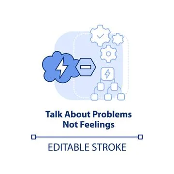 Talk about problems not feelings light blue concept icon Stockillustratie