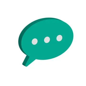 Talk balloon 3d communication bubble speech icon vector Stock Illustration