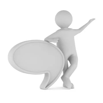 Talk balloon on white background. Isolated 3D image Illustration