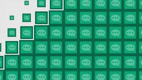 Talk Block tile wave Transitions. 1080p - 30 fps - Alpha Channel (2) Stock Footage 256102872