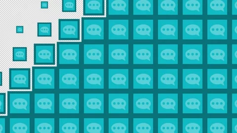 Talk Block tile wave Transitions. 1080p - 30 fps - Alpha Channel (5) Stock Footage 256102952