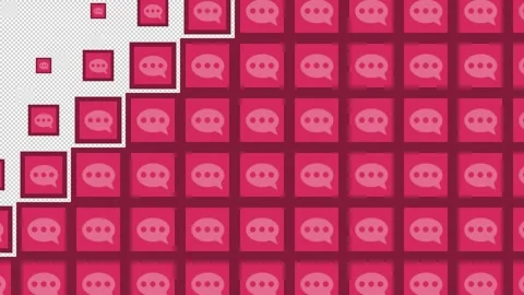 Talk Block tile wave Transitions. 1080p - 30 fps - Alpha Channel (7) Stock Footage 256102997