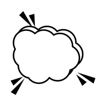 Talk bubble cloud pop art comic style, line icon Stock Illustration