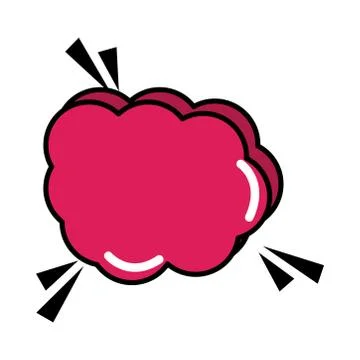 Talk bubble cloud pop art comic style, flat icon Stock Illustration