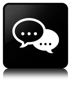 Talk bubble icon black square button Stockillustratie