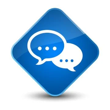 Talk bubble icon elegant blue diamond button Illustration