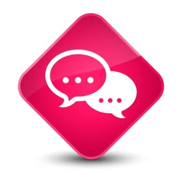 Talk bubble icon elegant pink diamond button Illustration