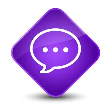 Talk bubble icon elegant purple diamond button Illustration