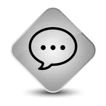 Talk bubble icon elegant white diamond button Stock Illustration
