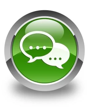Talk bubble icon glossy soft green round button Stockillustratie