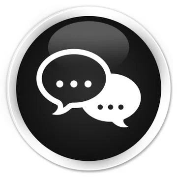 Talk bubble icon premium black round button Stockillustratie