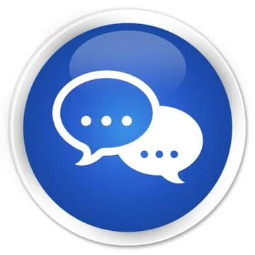 Talk bubble icon premium blue round button Stockillustratie