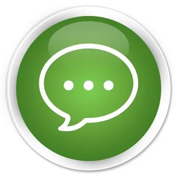 Talk bubble icon premium soft green round button Illustration