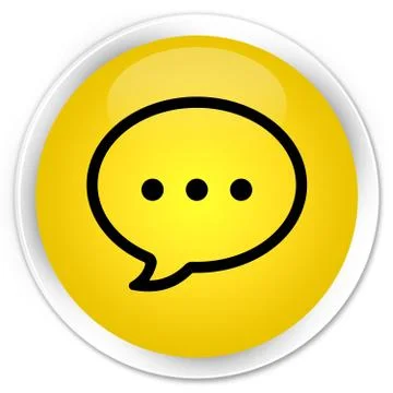 Talk bubble icon premium yellow round button Stockillustratie